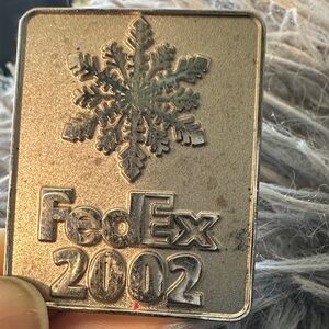 Dex Silver Snowflake Badge. FedEx commemorate pin.Hard to find